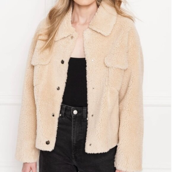 Lamarque Akina Faux Fur Coat Cream S NWT - Picture 2 of 4